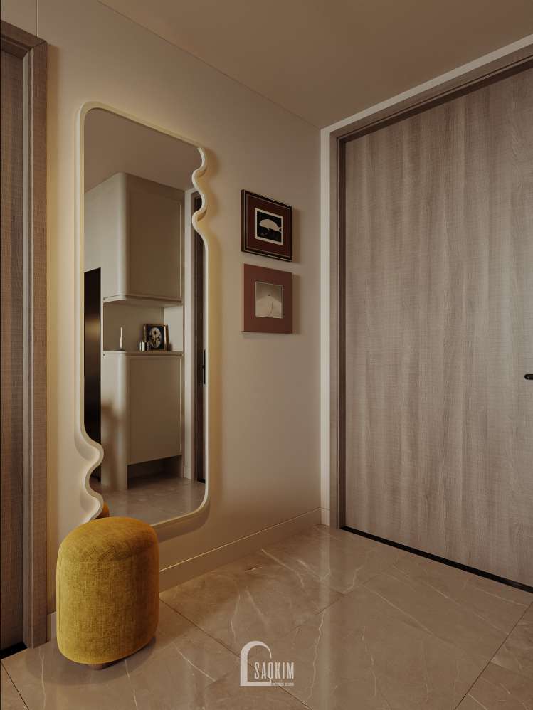 Thiết kế nội thất khu vực sảnh cửa vào phong cách Modern Retro tại Lumière Evergreen